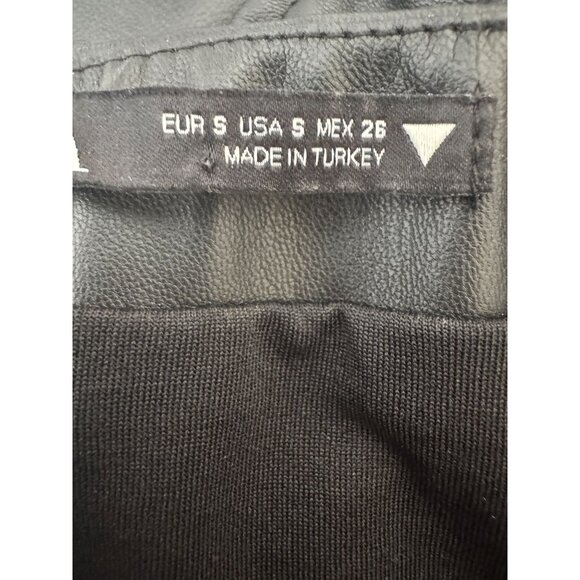 2/$30 ZARA Small High-Waisted Faux Leather Halter Bib Overalls Cargo Style - Picture 3 of 16